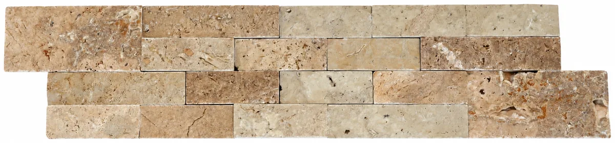 Mix 6x24 split face ledger panel wall