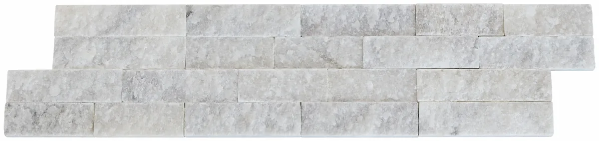 Muğla White 6x24 split face ledger panel wall