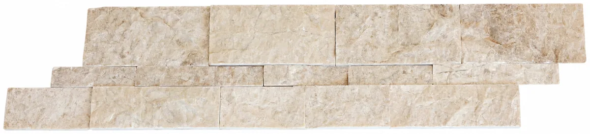 Royal Cream 6x24 split face ledger panel wall