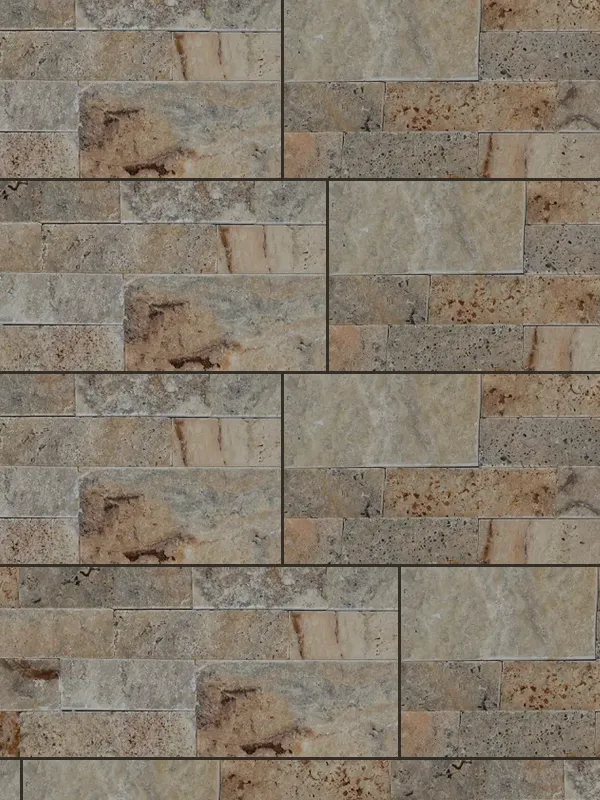 Scabas 6x24 split face ledger panel wall